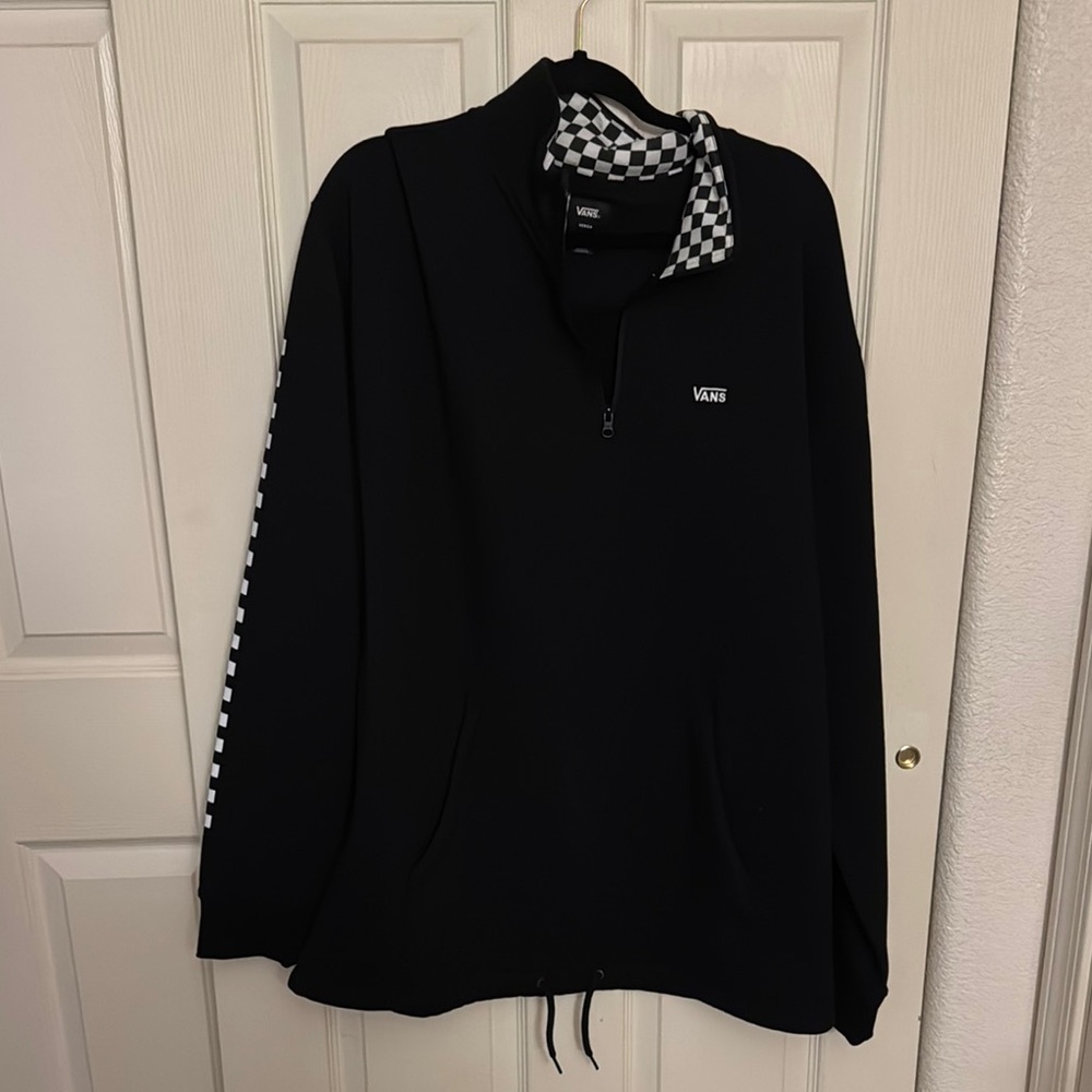 Vans Black Pullover with Checkered Accents